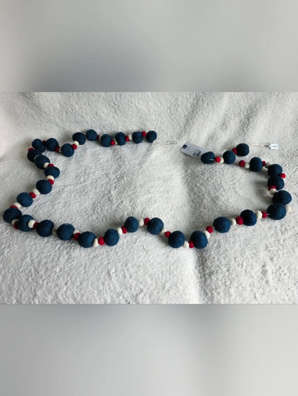 Bundle of 2 New Red White Blue Beaded Felt wool Garland 72